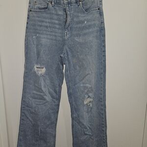 H&M Light Blue High-Rise Distressed Women's Jeans
